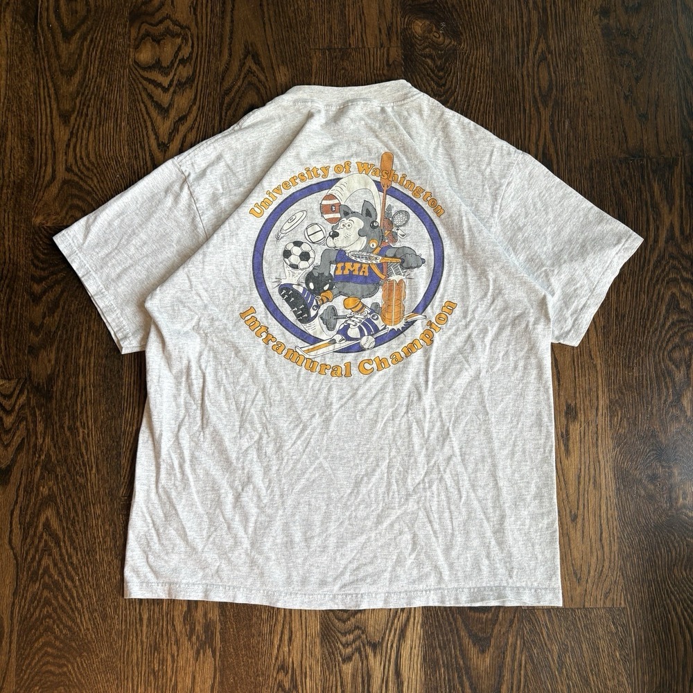 Vtg 2000s University of Washington Huskies Intramural Champion T Shirt Large UW